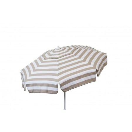 Heininger Holdings Llc Heininger Holdings 1396 Italian 6 ft. Umbrella Acrylic Stripes Khaki And White - Patio Pole 1396